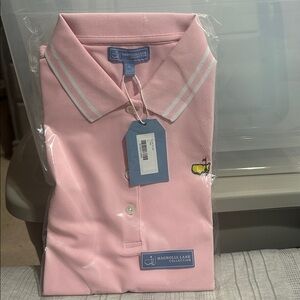 Magnolia Lane Pink Masters Polo with Embroidered Detail
